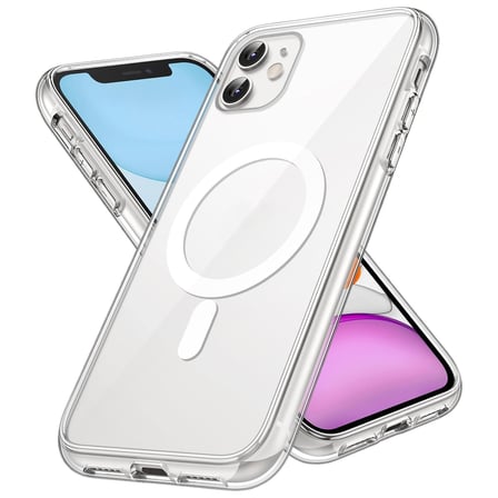 CaseOnn Apple iPhone 11 Kılıf MagSafe Özellikli Sararmaz Kristal Sert Kapak Şeffaf