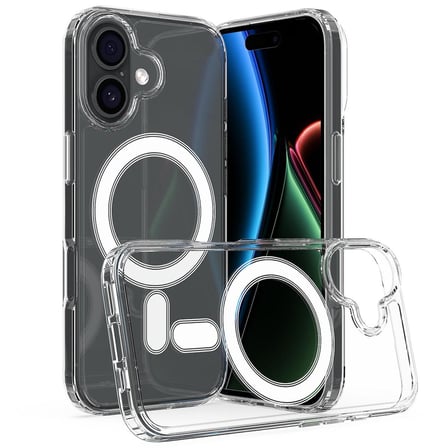 CaseOnn Apple iPhone 17 Kılıf MagSafe Özellikli Sararmaz Kristal Sert Kapak Şeffaf