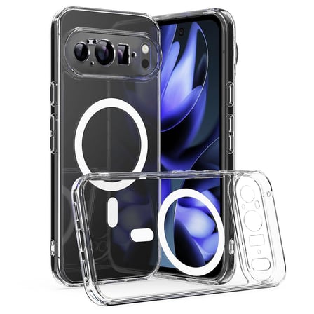 CaseOnn Google Pixel 10 Pro XL Kılıf MagSafe Özellikli Sararmaz Kristal Sert Kapak Şeffaf