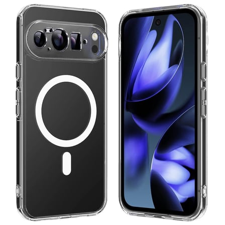 CaseOnn Google Pixel 10 Pro XL Kılıf MagSafe Özellikli Sararmaz Kristal Sert Kapak Şeffaf