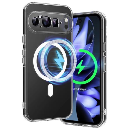 CaseOnn Google Pixel 10 Pro XL Kılıf MagSafe Özellikli Sararmaz Kristal Sert Kapak Şeffaf