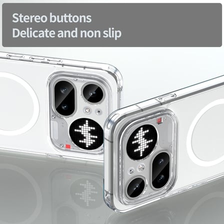 CaseOnn Nothing Phone (4a) Pro Kılıf MagSafe Özellikli Sararmaz Kristal Sert Kapak Şeffaf