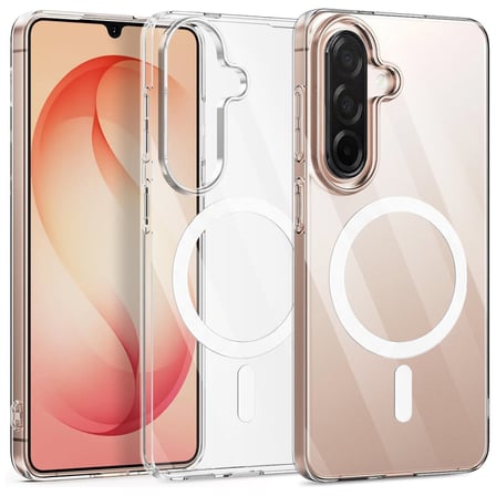 CaseOnn Samsung Galaxy A26 Kılıf MagSafe Özellikli Sararmaz Kristal Sert Kapak Şeffaf