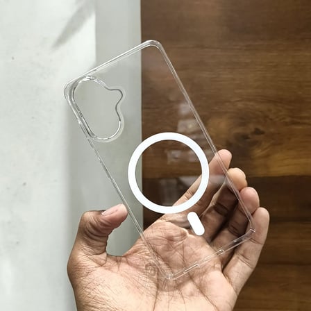 CaseOnn Samsung Galaxy A07 Kılıf MagSafe Özellikli Sararmaz Kristal Sert Kapak Şeffaf