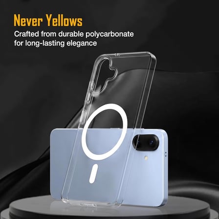 CaseOnn Samsung Galaxy A07 Kılıf MagSafe Özellikli Sararmaz Kristal Sert Kapak Şeffaf