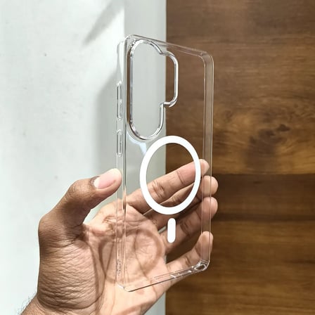 CaseOnn Samsung Galaxy S26 Ultra Kılıf MagSafe Özellikli Sararmaz Kristal Sert Kapak Şeffaf