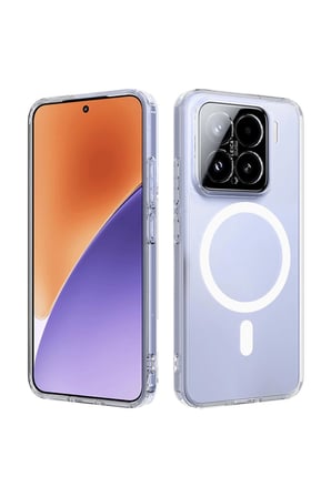 CaseOnn Xiaomi 15 Pro Kılıf MagSafe Özellikli Sararmaz Kristal Sert Kapak Şeffaf