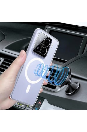 CaseOnn Xiaomi 15 Pro Kılıf MagSafe Özellikli Sararmaz Kristal Sert Kapak Şeffaf