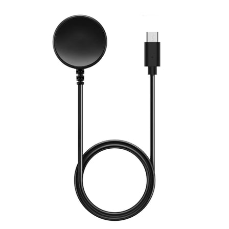 CaseOnn Samsung Galaxy Watch FE 40mm Manyetik Type-C Hızlı Şarj Kablosu Siyah