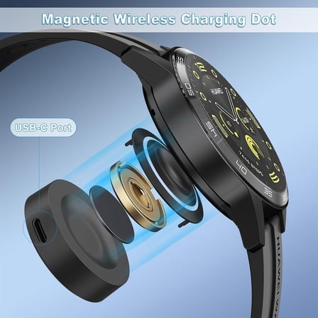 CaseOnn Huawei Watch GT 5 46mm Manyetik USB Hızlı Şarj Kablosu Siyah