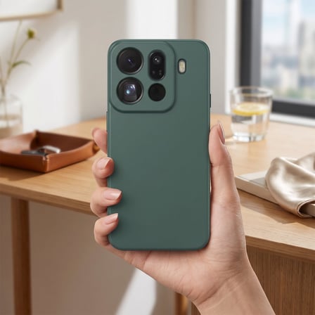 CaseOnn OPPO Find X9 Pro Kılıf Kamera Korumalı Mikrofiber Astarlı Lansman Koyu Yeşil