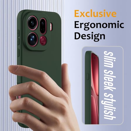 CaseOnn OPPO Find X9 Pro Kılıf Kamera Korumalı Mikrofiber Astarlı Lansman Koyu Yeşil