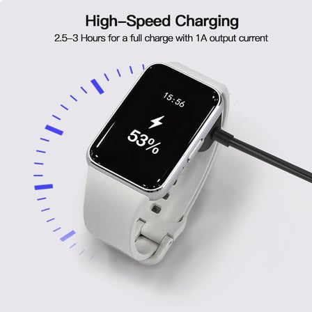 CaseOnn Samsung Galaxy Watch Fit 3 Manyetik Type-C Hızlı Şarj Kablosu Siyah