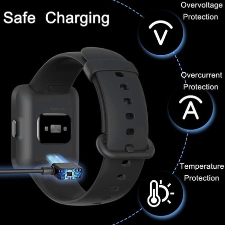 CaseOnn Xiaomi Smart Band Pro Manyetik USB Hızlı Şarj Kablosu Siyah
