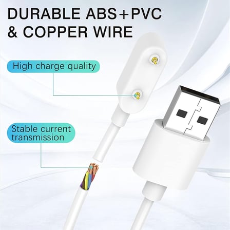CaseOnn Honor Band 8 Manyetik USB Hızlı Şarj Kablosu Beyaz