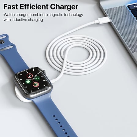 CaseOnn Apple Watch Ultra 2 49mm Manyetik Type-C Hızlı Şarj Kablosu Beyaz