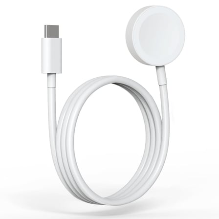 CaseOnn Apple Watch Series 11 42mm Manyetik Type-C Hızlı Şarj Kablosu Beyaz