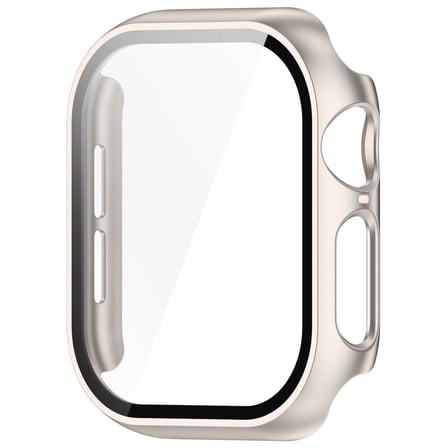 CaseOnn Apple Watch Series 7 41mm Kılıf Tam Korumalı Ekran Koruyuculu Sert Bumper Kasa Starlight