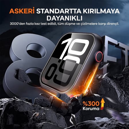 CaseOnn Apple Uyumlu Watch Series 7 45mm Kılıf Tam Korumalı Ekran Koruyuculu Sert Bumper Kasa Siyah