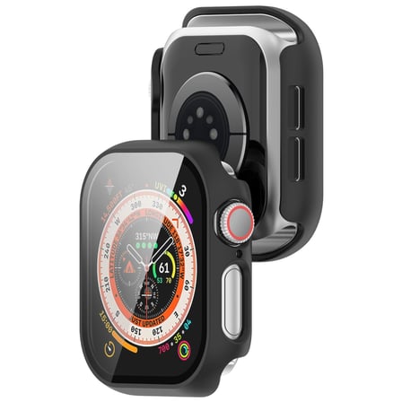 CaseOnn Apple Watch Series 8 41mm Kılıf Tam Korumalı Ekran Koruyuculu Sert Bumper Kasa Siyah