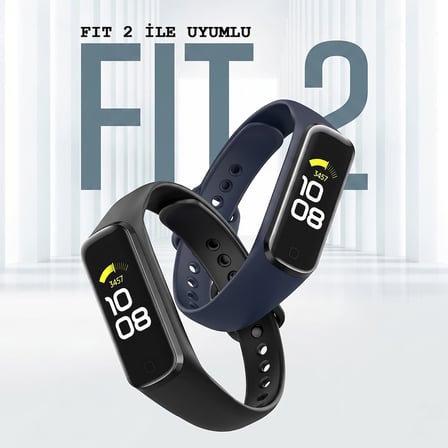 CaseOnn Samsung Galaxy Fit 2 Kordon (SM-R220) Tam Korumalı Spor Silikon Kayış Siyah