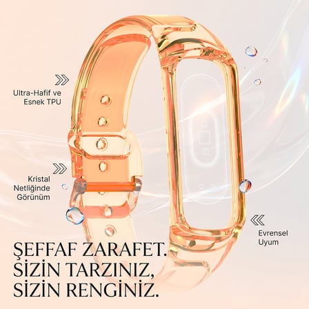 CaseOnn Samsung Galaxy Fit 2 Kordon (SM-R220) Transparan Esnek Silikon Kayış Mavi