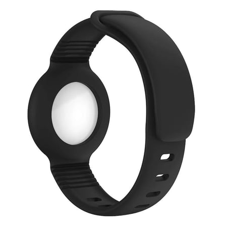 CaseOnn Apple AirTag Kordon Nefes Alabilen Silikon Bileklik Siyah