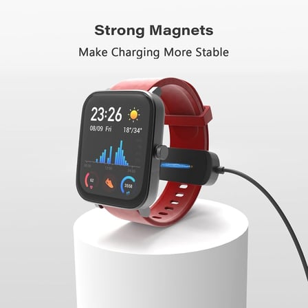 CaseOnn Amazfit GTS Manyetik USB Hızlı Şarj Kablosu Siyah