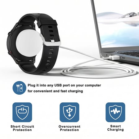CaseOnn Xiaomi Mi Watch Color Sport Manyetik USB Hızlı Şarj Kablosu Siyah