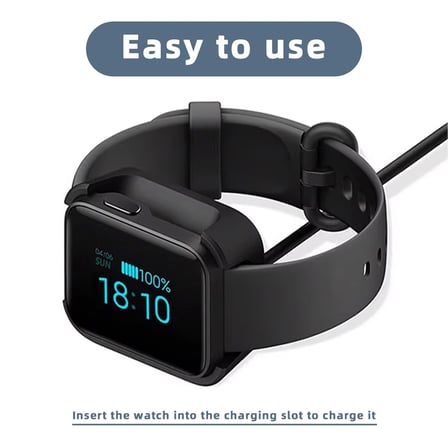 CaseOnn Xiaomi Redmi Watch Manyetik USB Hızlı Şarj Kablosu Siyah
