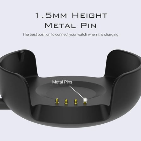CaseOnn Amazfit Verge Manyetik USB Hızlı Şarj Kablosu Siyah