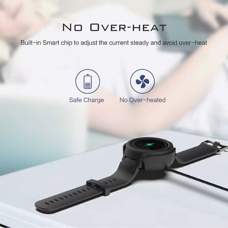 CaseOnn Amazfit Verge Manyetik USB Hızlı Şarj Kablosu Siyah