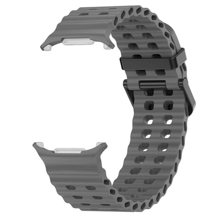 CaseOnn Samsung Galaxy Watch Ultra 47mm Kordon Suya Dayanıklı Çift Delikli Silikon Kayış Koyu Gri