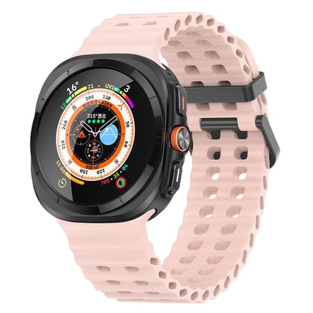CaseOnn Samsung Galaxy Watch Ultra 47mm Kordon Suya Dayanıklı Çift Delikli Silikon Kayış Pudra