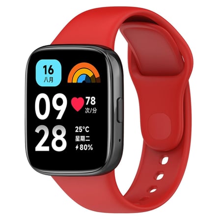CaseOnn Xiaomi Redmi Watch 3 Active Kordon Esnek Spor Silikon Kayış Kırmızı