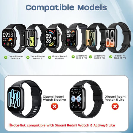 CaseOnn Xiaomi Redmi Watch 5 Kordon Çift Renkli Delikli Spor Silikon Kayış Kırmızı Siyah