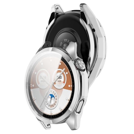 CaseOnn Huawei Watch GT 6 46mm Kılıf Ekran Korumalı 360 Tam Koruma Gümüş