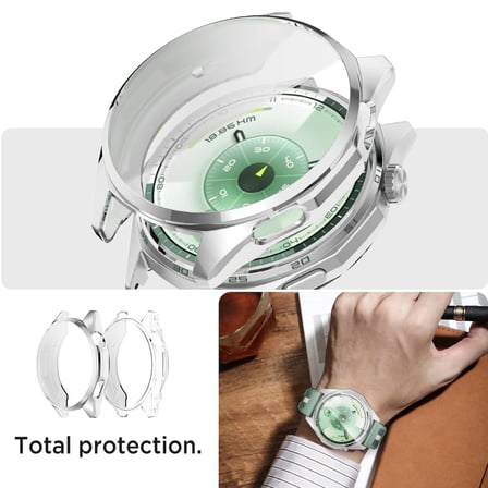 CaseOnn Huawei Watch GT 6 46mm Kılıf Ekran Korumalı 360 Tam Koruma Gümüş
