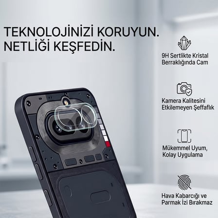 CaseOnn Nothing Phone (4a) 9H Üstün Koruma Kamera Lens Koruyucu Şeffaf