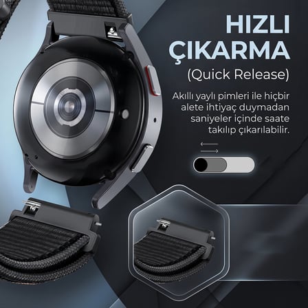 CaseOnn Huawei Watch GT 3 42mm Kordon Hasır Kumaş Nylon Kayış Lacivert