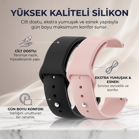CaseOnn Huawei Watch GT 3 46mm Kordon Esnek Spor Silikon Kayış Koyu Yeşil