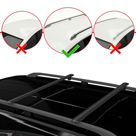 Dacia Duster (HS) Pre-Facelift 2010-2013 Arası ile Uyumlu BASIC Model Ara Atkı Tavan Barı Siyah 2 Adet