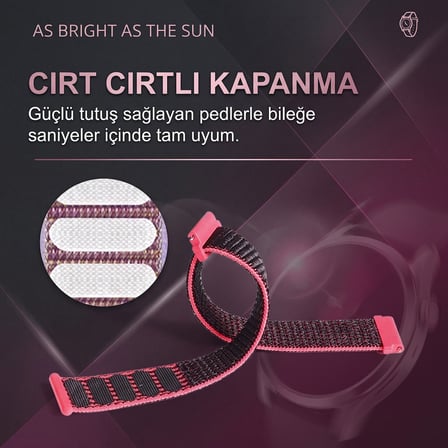 CaseOnn Amazfit GTR 2 Kordon Hasır Kumaş Nylon Kayış Turuncu