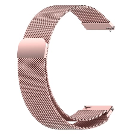 CaseOnn Amazfit GTS 2E Kordon Manyetik Metal Hasır Kayış Rose Pink