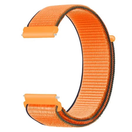 CaseOnn Realme Watch S2 Kordon Hasır Kumaş Nylon Kayış Turuncu Yeşil