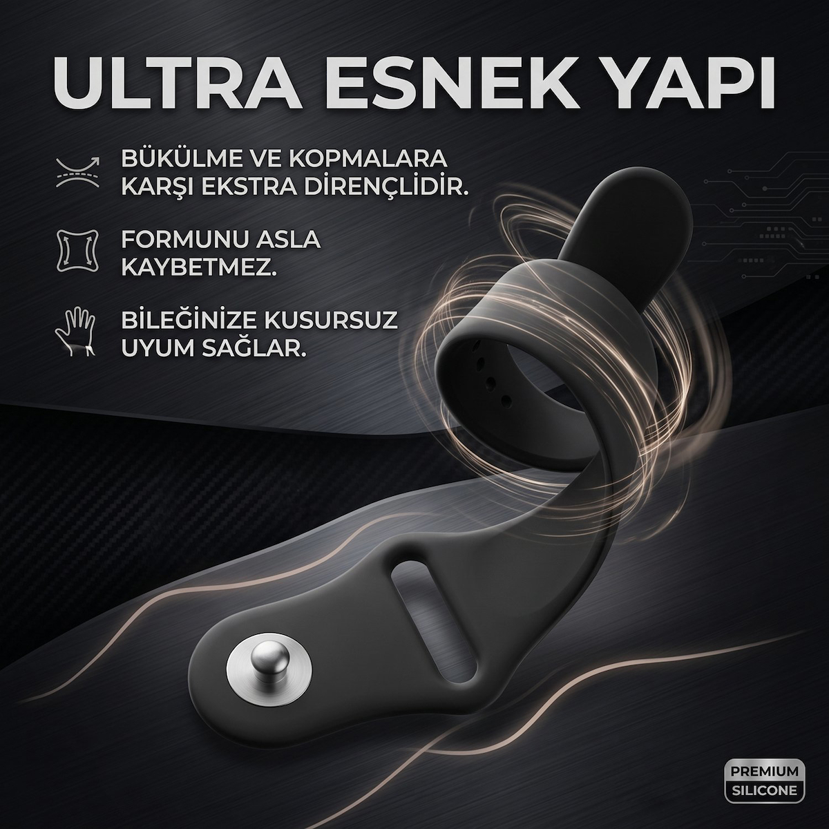CaseOnn Garmin Approach S12 Kordon Esnek Spor Silikon Kayış Lacivert