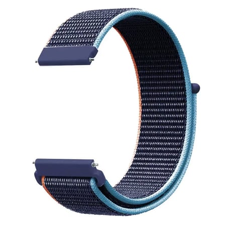 CaseOnn Haylou Watch Hyper Kordon Hasır Kumaş Nylon Kayış Lacivert Turuncu