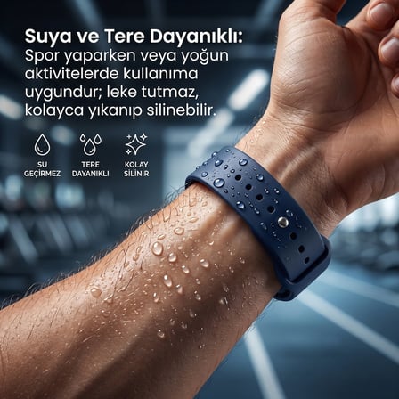 CaseOnn QCY Watch GTC Kordon Esnek Spor Silikon Kayış Siyah