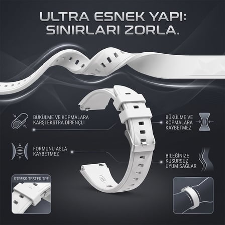 CaseOnn Garmin Forerunner 255S Music Kordon Prizma Tokalı Spor Silikon Kayış Mor