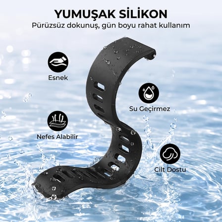 CaseOnn Fossil Gen 5E (42mm) Kordon Tokalı Esnek Spor Silikon Kayış Turuncu